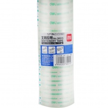 得力文具30015透明胶带 文具胶条 12mm*30y 12卷/筒 多功能胶带 