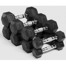 六角包胶实心铸铁哑铃2.5\5\7.5\10-25kg